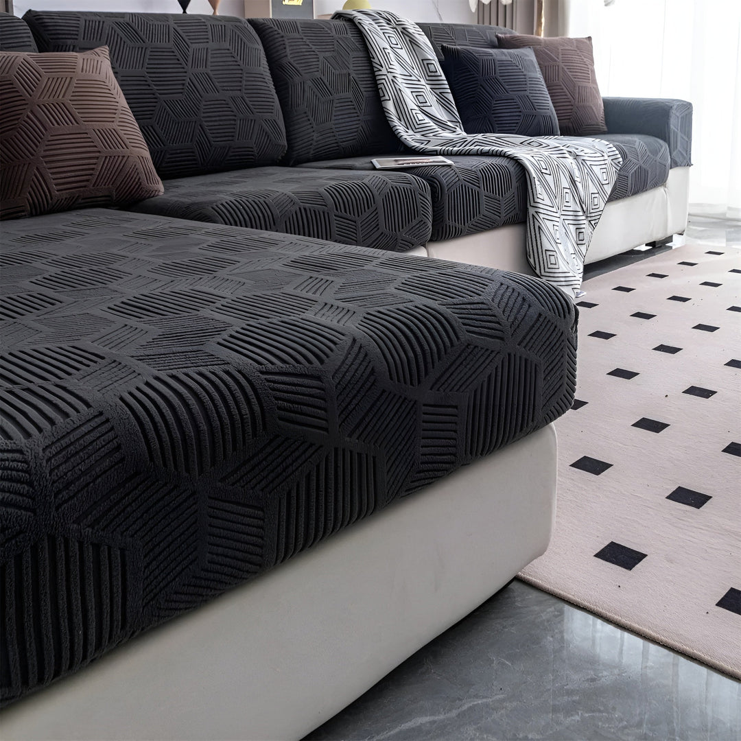 Jacquard Sofa Betræk med Geometrisk Mønster – Blødt &amp; Kæledyrsvenligt | Perfekt til Beskyttelse og Hygge i Boligen |