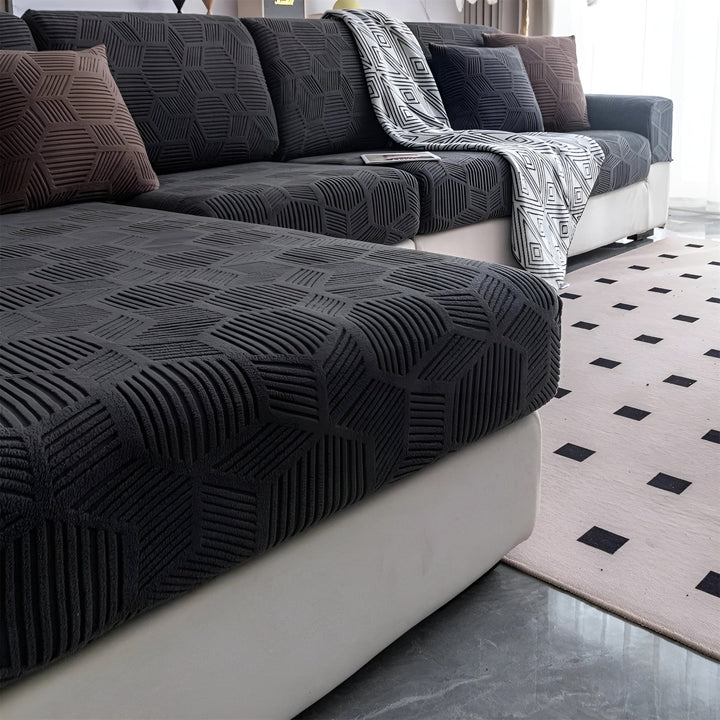 Jacquard Sofa Betræk med Geometrisk Mønster – Blødt &amp; Kæledyrsvenligt | Perfekt til Beskyttelse og Hygge i Boligen |