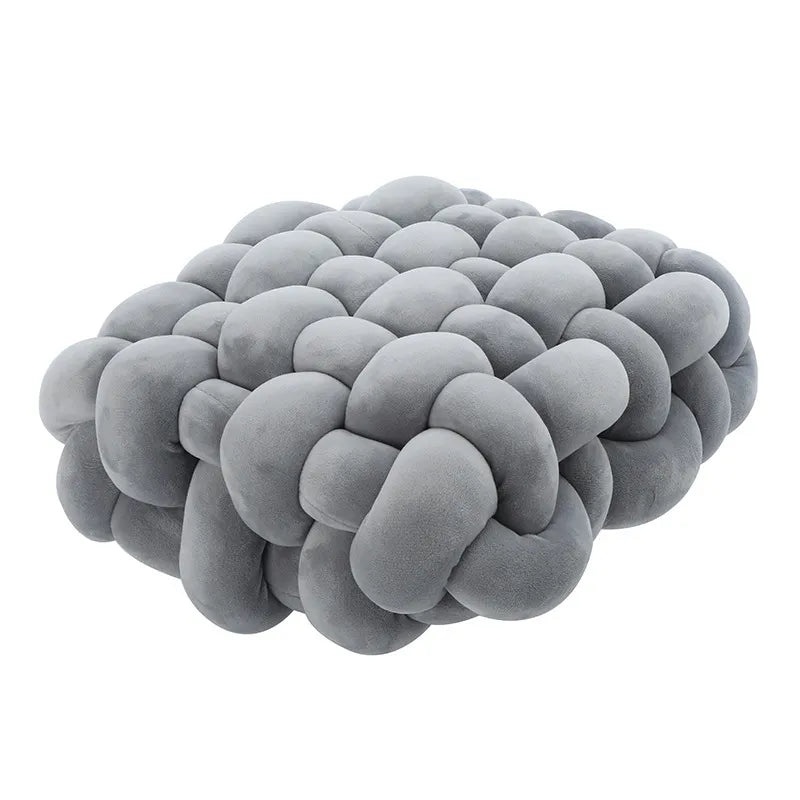 Stue Blød Plush Knude Pude Sofa Pude Ensfarvet Kvadrat Håndvævet Hjem Kaste Pude Kvadrat Vævet Sæde Pude