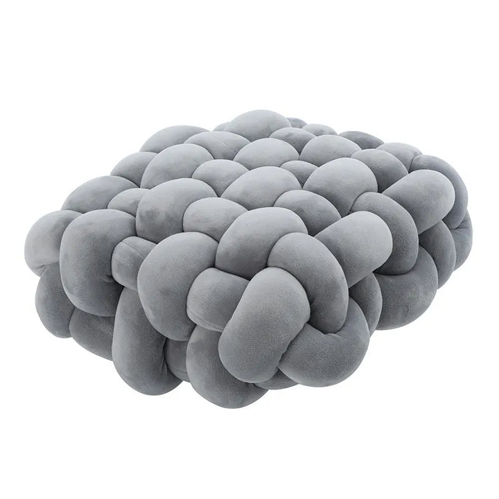 Stue Blød Plush Knude Pude Sofa Pude Ensfarvet Kvadrat Håndvævet Hjem Kaste Pude Kvadrat Vævet Sæde Pude