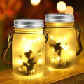 Glas Fe Lampe - Solenergi Mason Jar Lanterne, IP65 Vandtæt Udendørs Hængelys