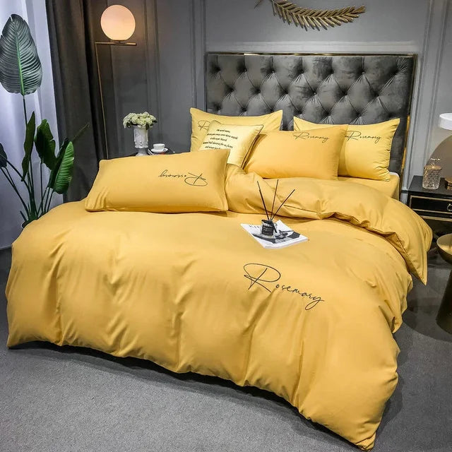 Luksus Duvet Cover med Elegant Broderi – Blød, Åndbar og Høj Kvalitet |