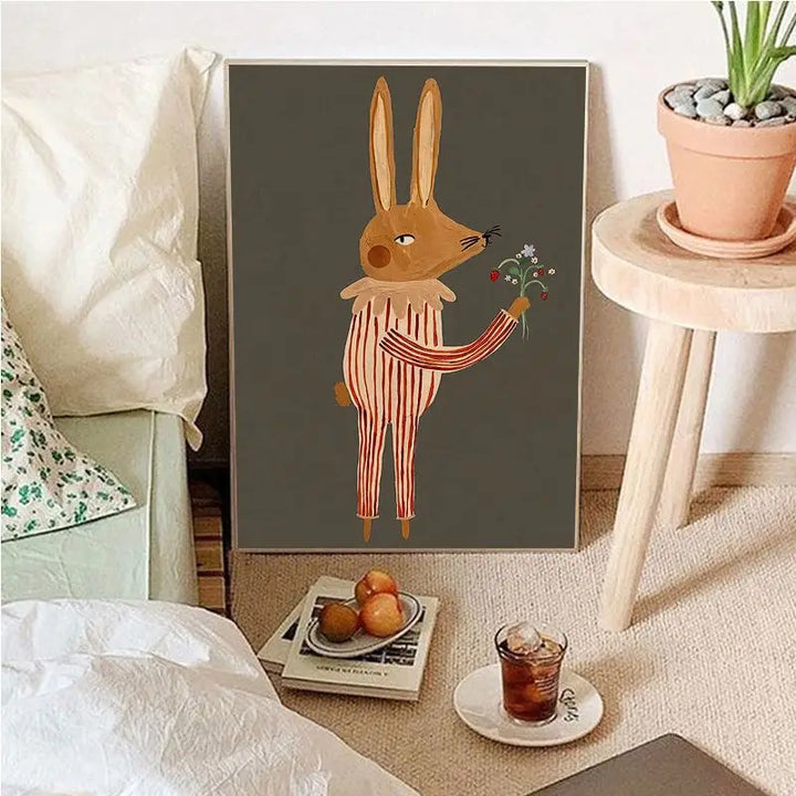 Vintage Tegneserie Lærred Kunst