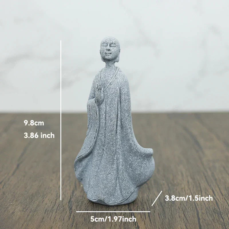 Buddha Sten Statue Lille Buddhister Tibetansk Buddhisme Figurer Zen Have Ornament Meditation Hjem Akvarium Dekoration