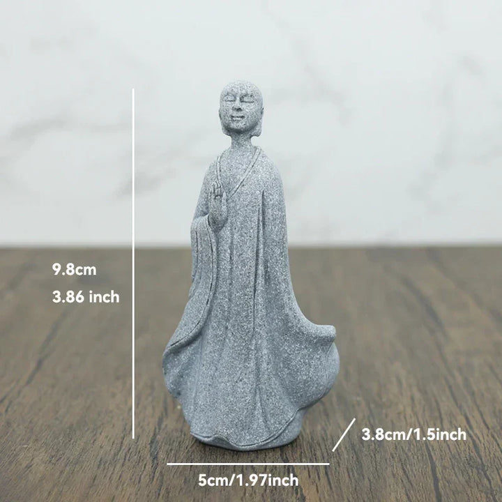 Buddha Sten Statue Lille Buddhister Tibetansk Buddhisme Figurer Zen Have Ornament Meditation Hjem Akvarium Dekoration