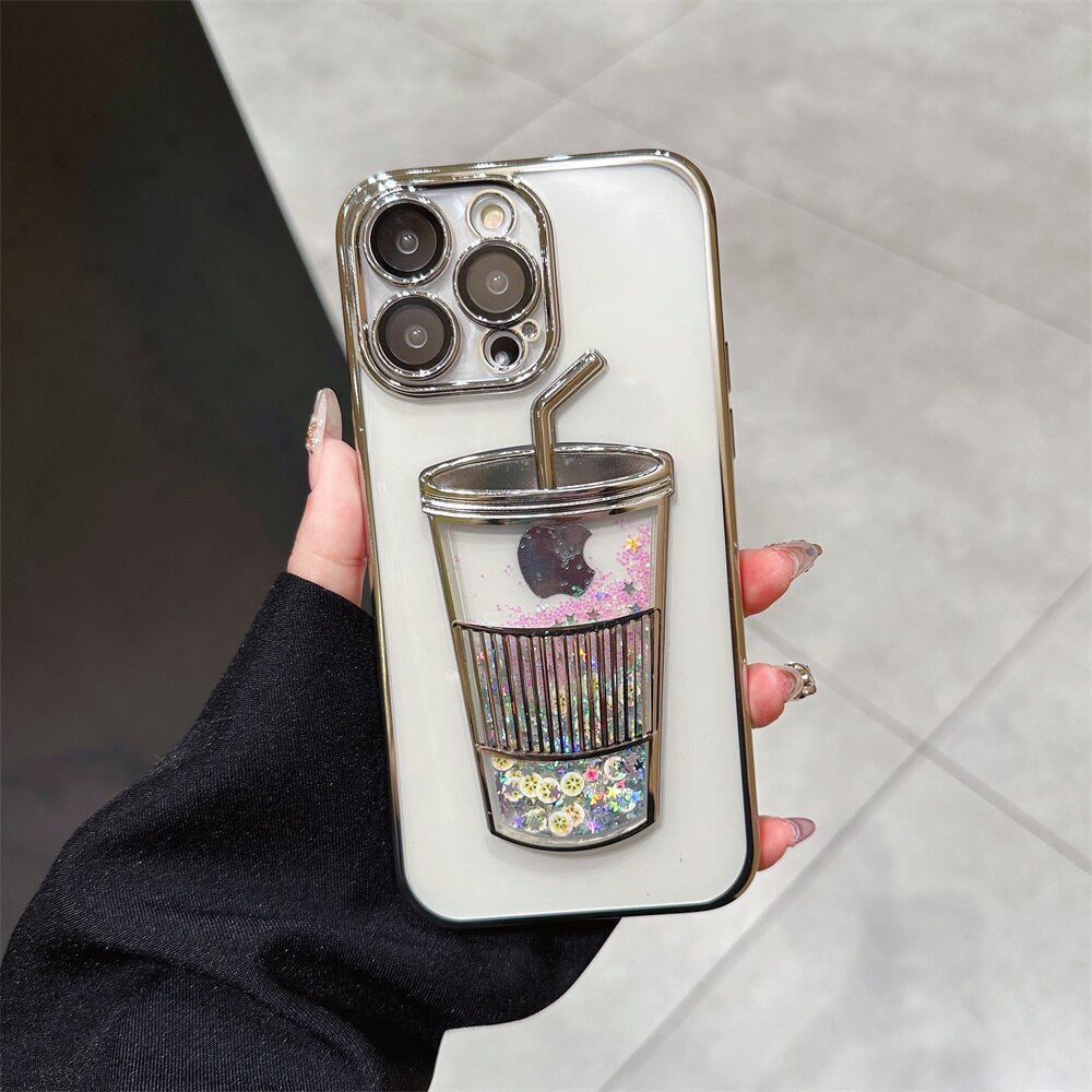 Glitter Star Drink Cup iPhone Cover