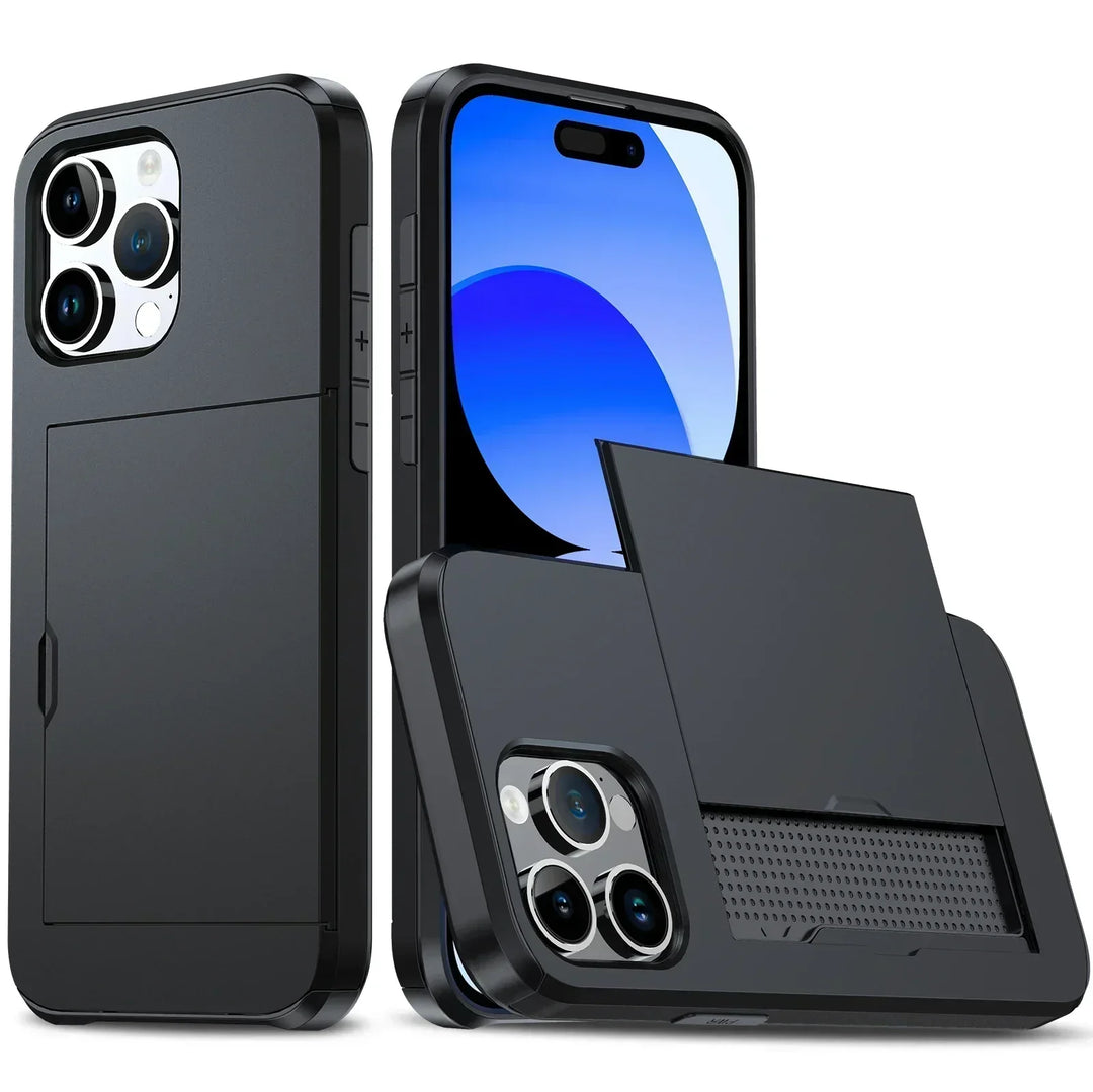LuxShield iPhone Cover med Kort Holder | Slankt Design | Kortopbevaring | Beskyttelse &amp; Stil