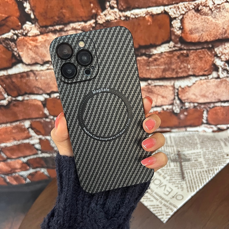Carbon Fiber Magsafe Magnetisk iPhone Cover