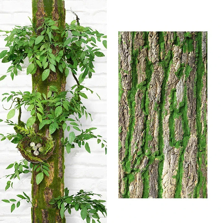 DIY Vægdekoration Grøn Plante Bark