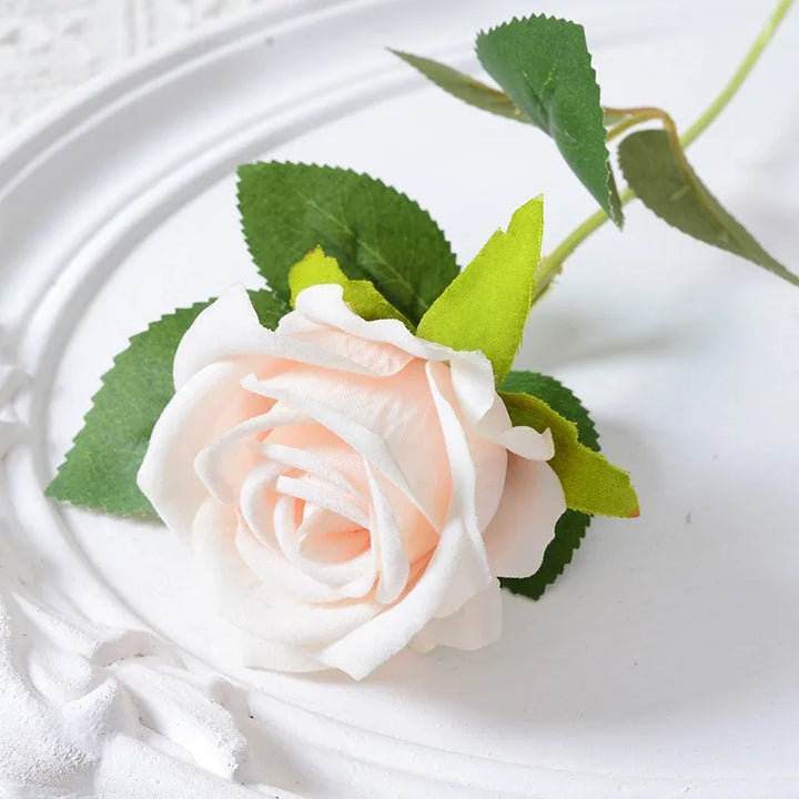 20 stk. Realistisk Velvet Silke Rose Bouquet