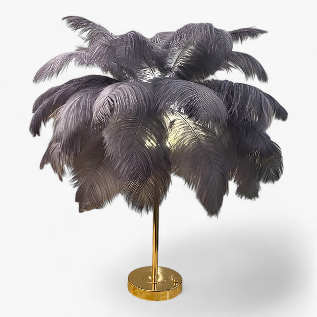 FeatherGlow | Bordlampe med berøringskontrol - LED med fjer til bryllupper og rummelig dekoration