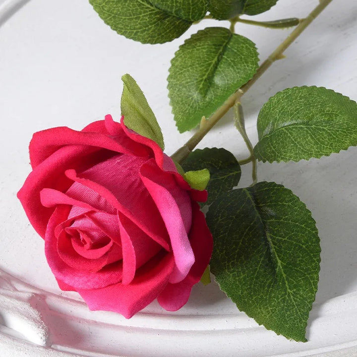 20 stk. Realistisk Velvet Silke Rose Bouquet