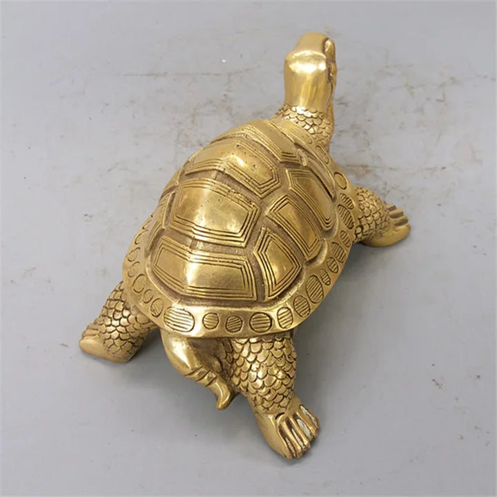 Messing Feng Shui Skildpadde Statue Heldigt Dyr Skulptur for Lang Leve Hjem Kontor Dekoration Figurin Gave Studie Ornament