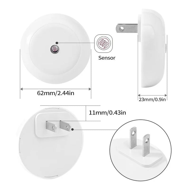 NOXORA LED natlys | Twilight sensor &amp; automatisk dæmpning | Stik-lys | Varm hvid
