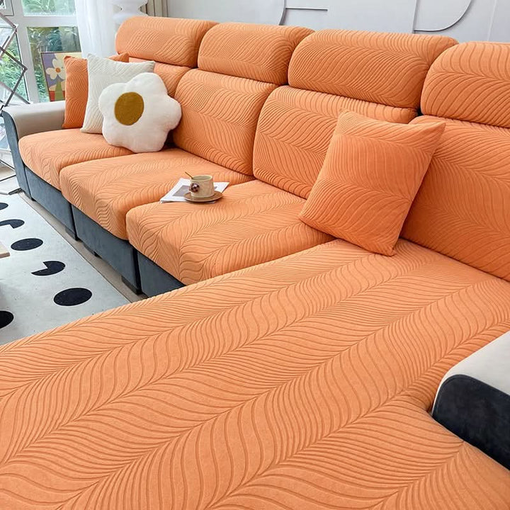 PlushSecure - Elegant Jacquard Sofa Betræk til Skridsikker Komfort
