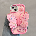 Skøn 3D Foldet Sommerfugl Stødabsorberende iPhone Cover