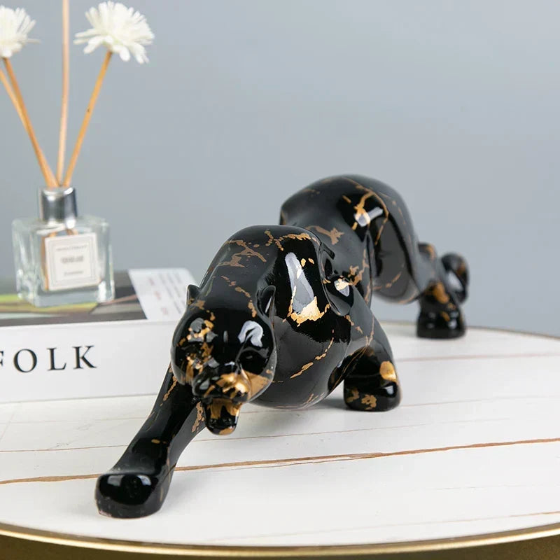Elegant Jaguar Stenskulptur
