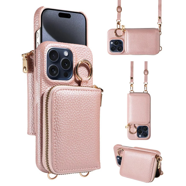Premium Læder Multi-Funktion iPhone Cover med Anti-Degaussing Beskyttelse