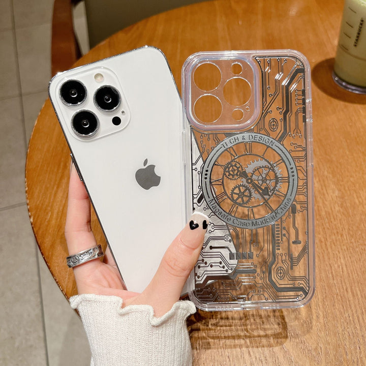 Transparent Mekanisk Ur Magsafe iPhone Cover