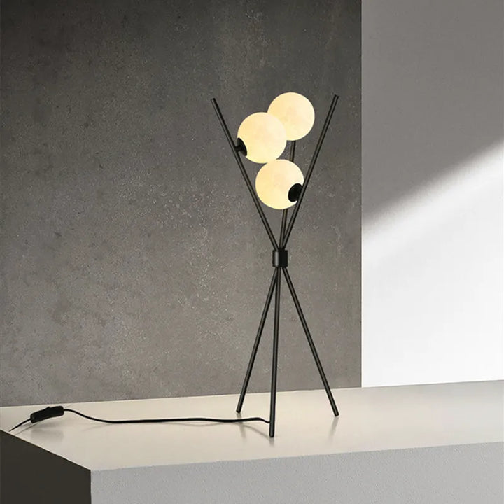 LunaGlow 3D Måne Gulvlampe moderne design med tripod LED!