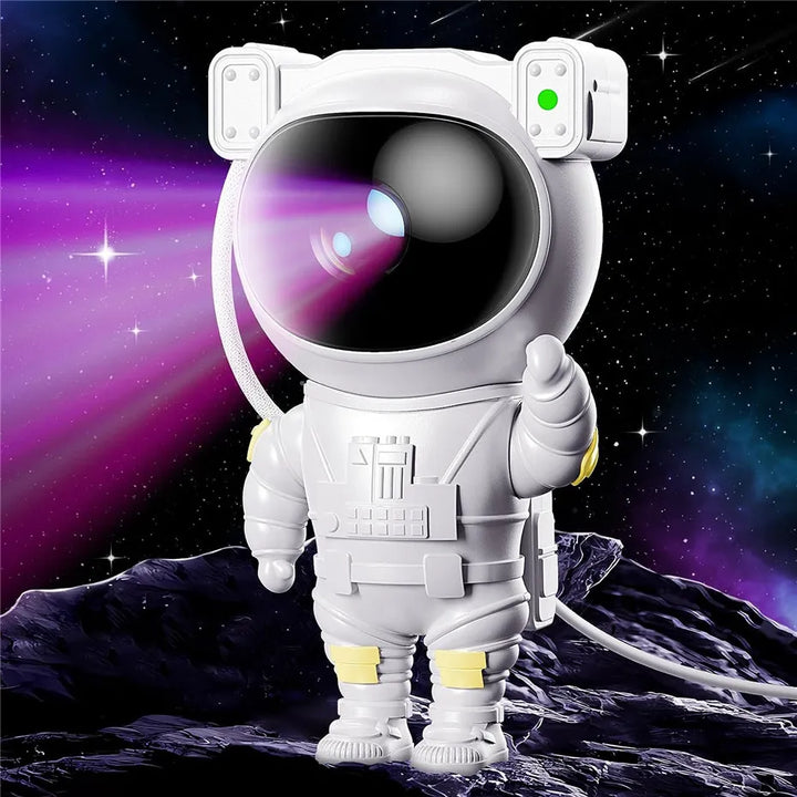 Astronaut Natlysprojektor – LED Stjernehimmelprojektor til Børneværelse, Beroligende Natlys med Galakse- og Rumprojektion, Dæmpbar og Justerbar |