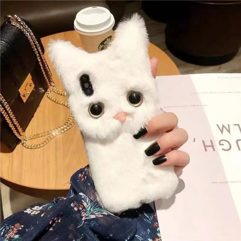 Fluffy Kat Varm Plush Fluffy iPhone Cover