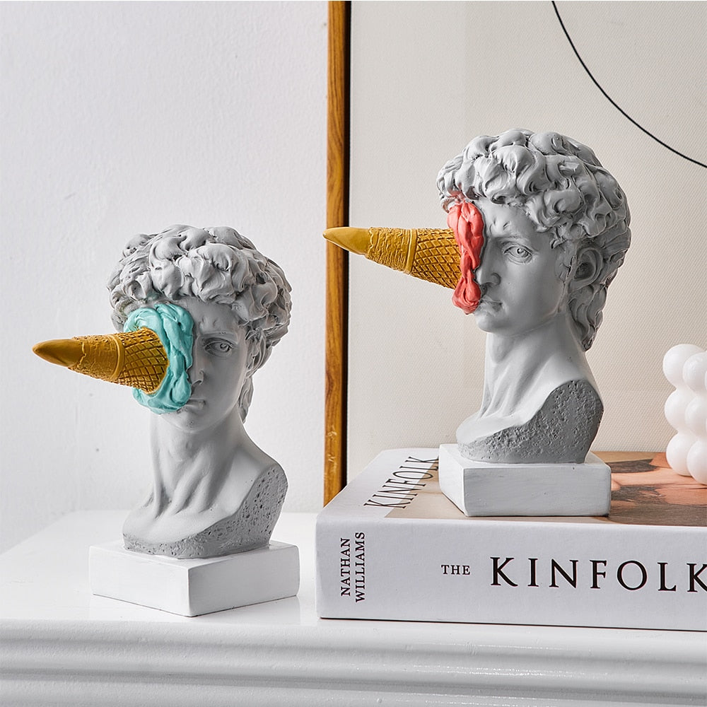 David Figur med Is-sculptur til Hjemmet