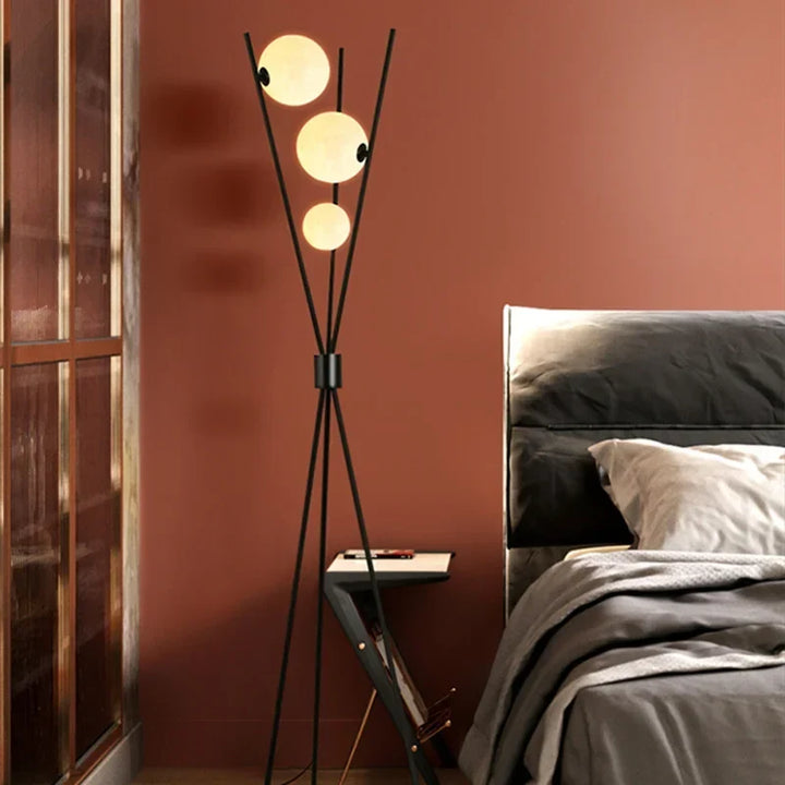 LunaGlow 3D Måne Gulvlampe moderne design med tripod LED!