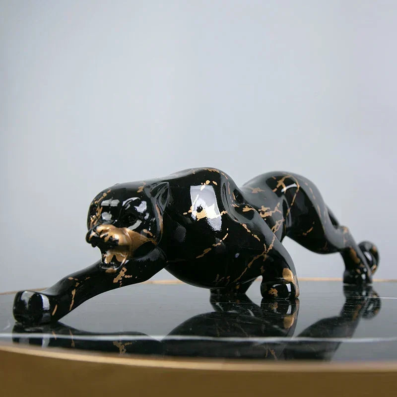 Elegant Jaguar Stenskulptur