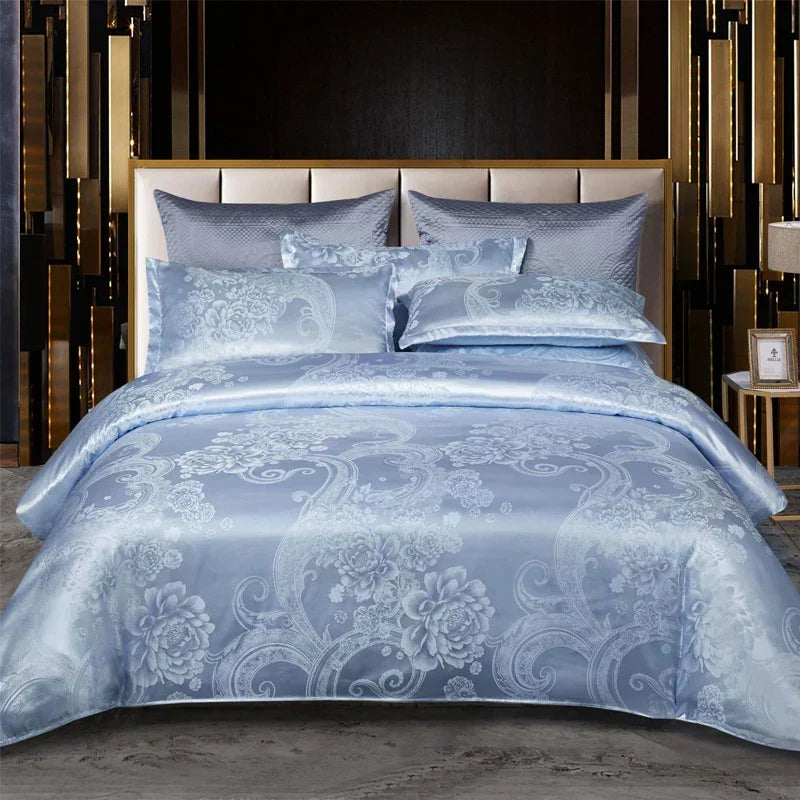 Satin Rayon Jacquard Dynebetræk Sæt 264x229cm – Luksus Sommer Sengetøj til Komfortabel Søvn &amp; Hjemmeindretning