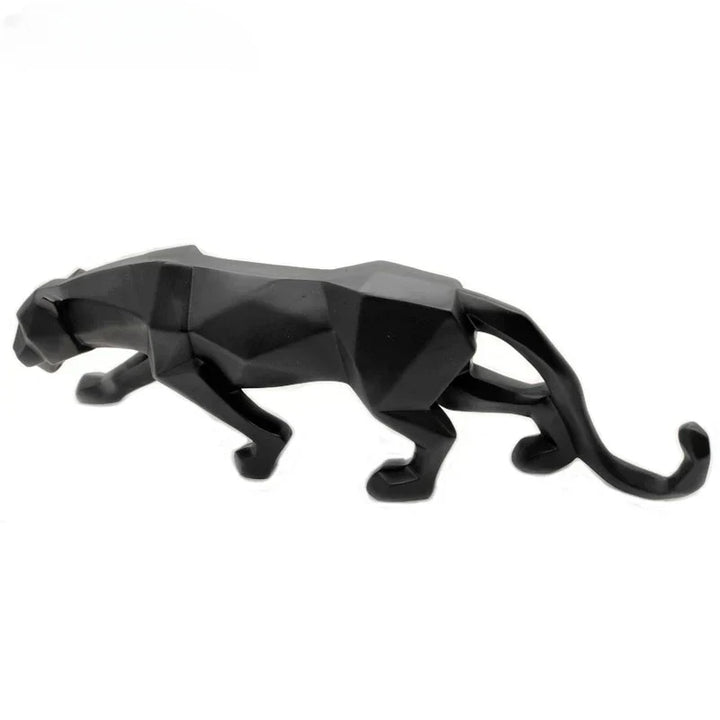 Panther Statue, Dyrefigur, Abstrakt Geometrisk Stil, Harpiks, Leopard Skulptur, Hjemmekontor, Skrivebordsdekoration, Håndværk