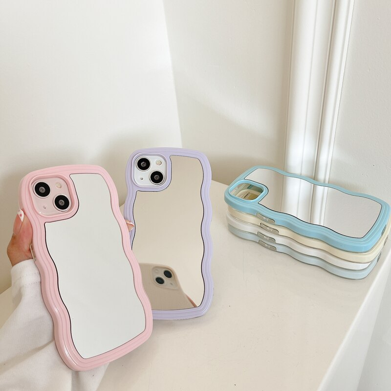 Bølget Makeup Spejl Telefon Cover