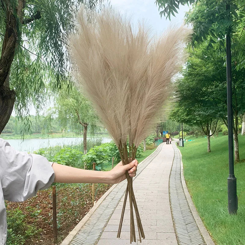 5 stk 100 cm Kunstig Pampas Græs Tørret Blomster Bouquet Bryllup Fest Dekoration Hjem Rum DIY Kunstige Planter Dekorationsmaterialer