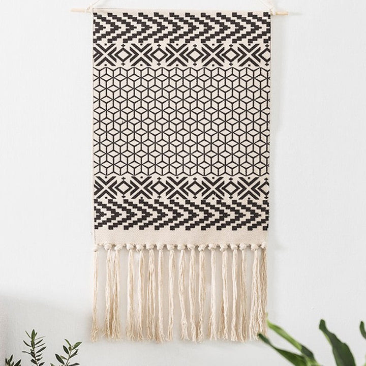 Bohemsk Væg Tapestry, Makrame Vægophæng, Hjem Deko, Bomulds Linned Frynse, Håndlavet, Vævet, Geometrisk Lærred Kunst, Baggrund Væg Tapestries