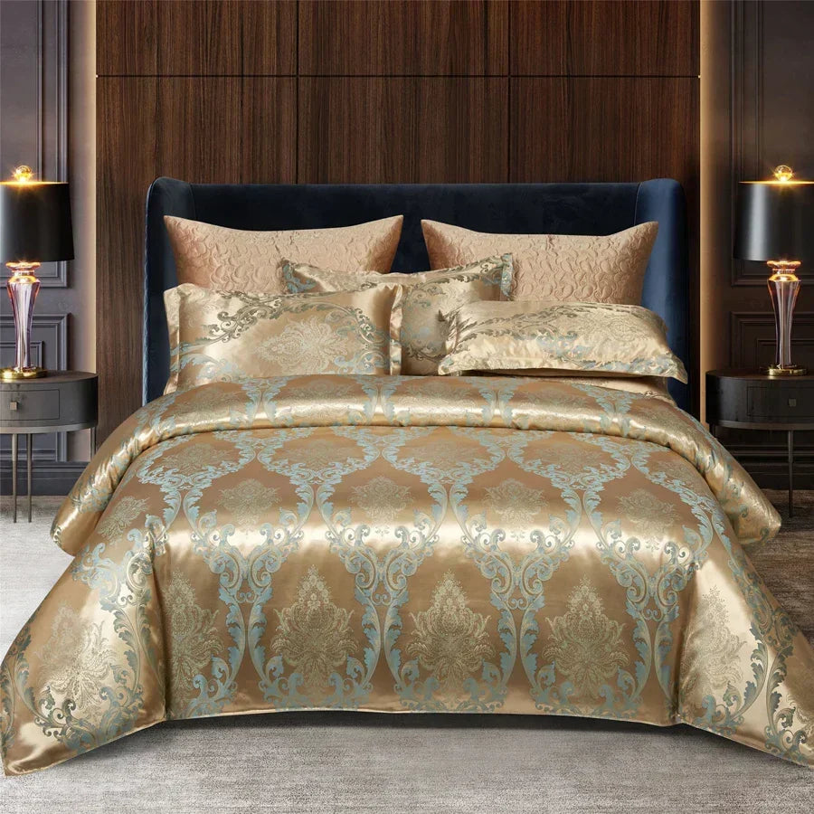Satin Rayon Jacquard Dynebetræk Sæt 264x229cm – Luksus Sommer Sengetøj til Komfortabel Søvn &amp; Hjemmeindretning