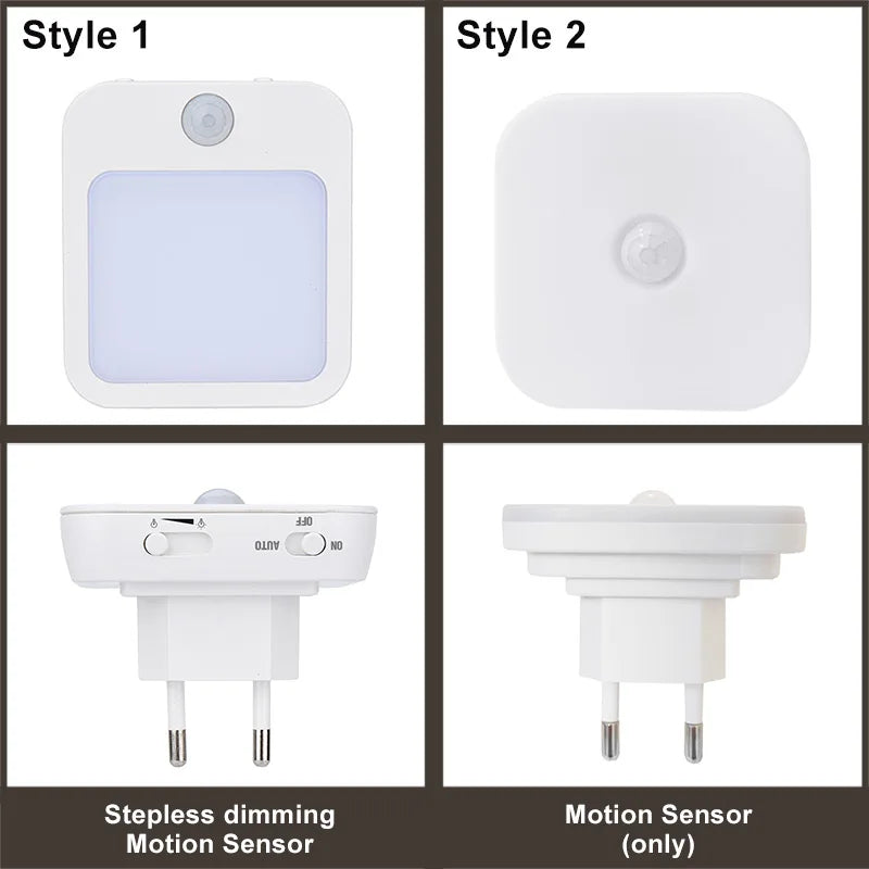 Sensilux Mini LED Natlys | Med Bevægelsessensor | Varm &amp; Kold Hvid | Til Gang, Soveværelse &amp; Badeværelse