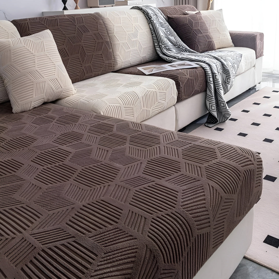 Jacquard Sofa Betræk med Geometrisk Mønster – Blødt &amp; Kæledyrsvenligt | Perfekt til Beskyttelse og Hygge i Boligen |