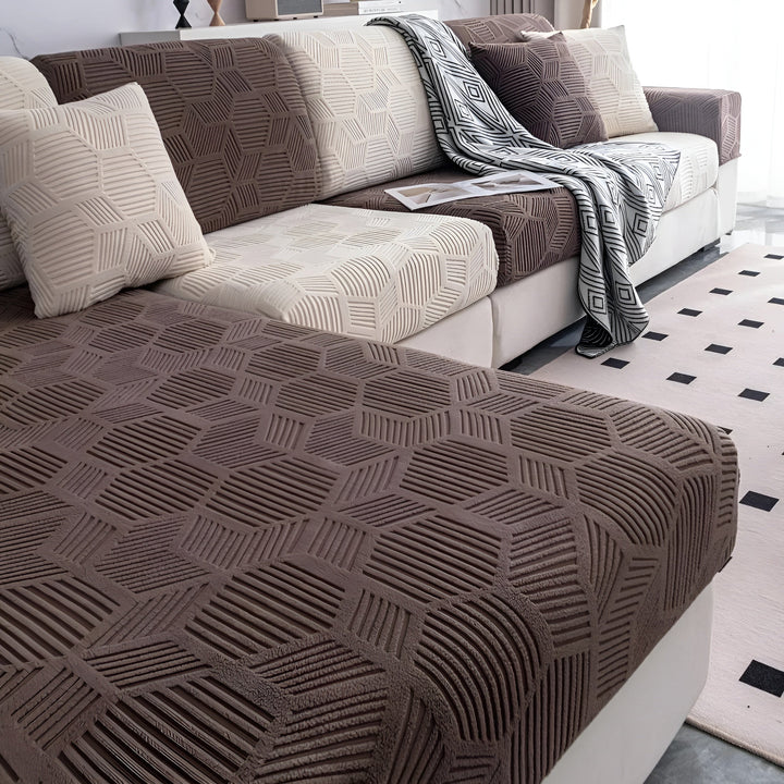 Jacquard Sofa Betræk med Geometrisk Mønster – Blødt &amp; Kæledyrsvenligt | Perfekt til Beskyttelse og Hygge i Boligen |