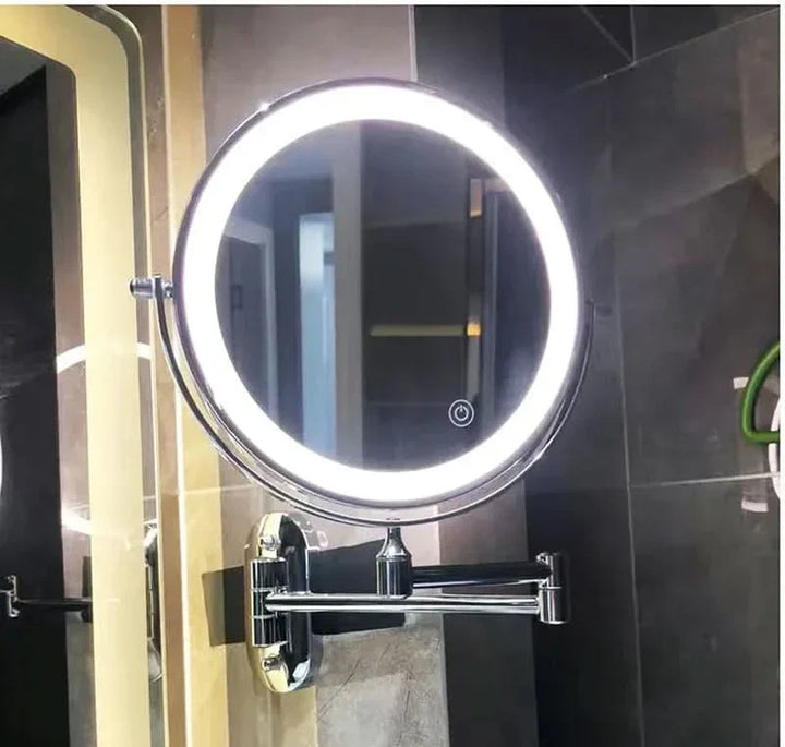 Sort LED Genopladeligt Makeup Spejl – 3-farvet Lys