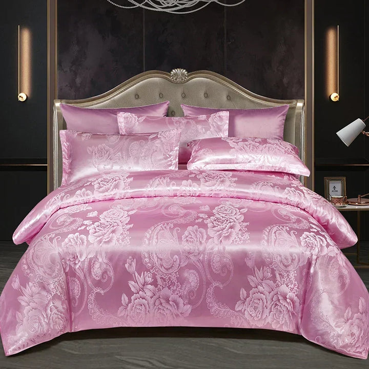 Satin Rayon Jacquard Dynebetræk Sæt 264x229cm – Luksus Sommer Sengetøj til Komfortabel Søvn &amp; Hjemmeindretning