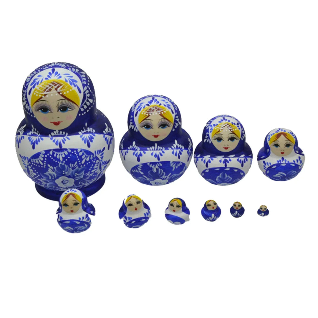 10 stk./sæt træ russiske matryoshka dukker