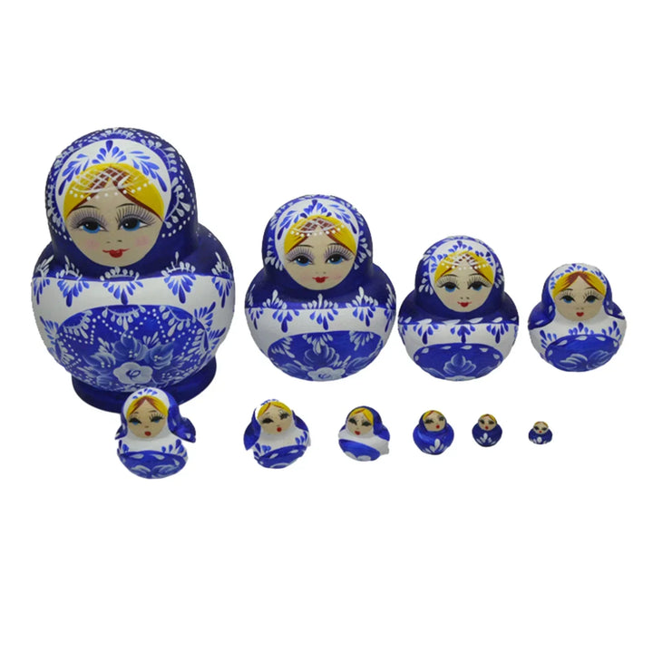 10 stk./sæt træ russiske matryoshka dukker