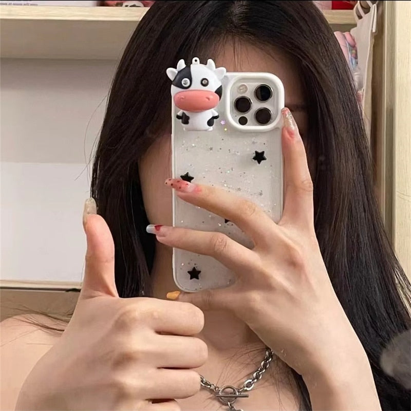 Glødende Ko 3D Transparent iPhone Cover