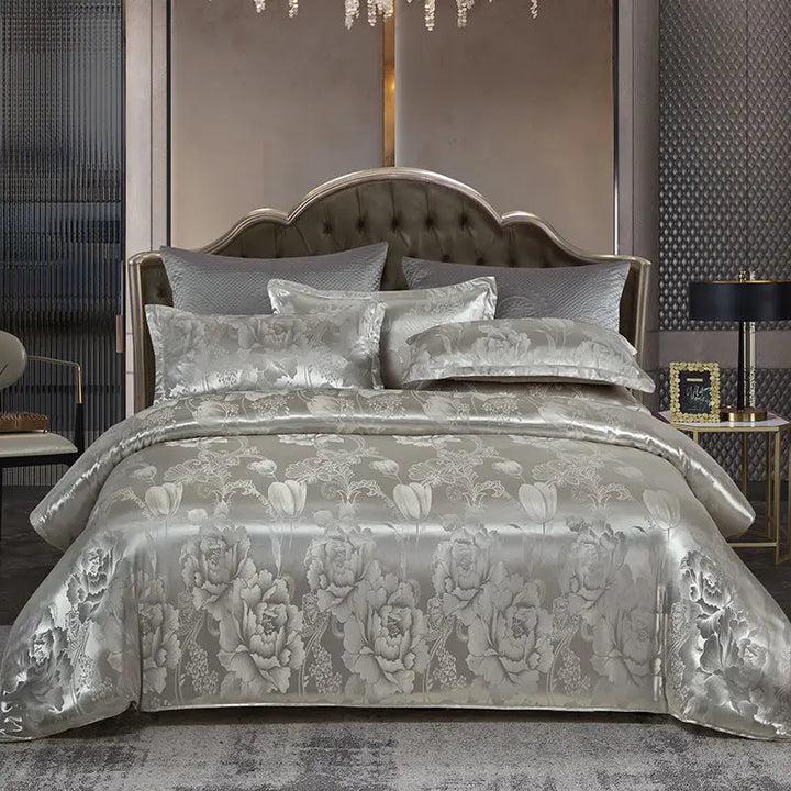 Satin Rayon Jacquard Dynebetræk Sæt 264x229cm – Luksus Sommer Sengetøj til Komfortabel Søvn &amp; Hjemmeindretning