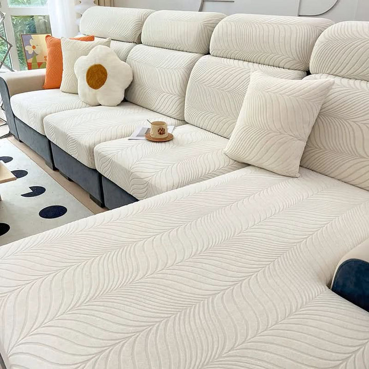 PlushSecure - Elegant Jacquard Sofa Betræk til Skridsikker Komfort