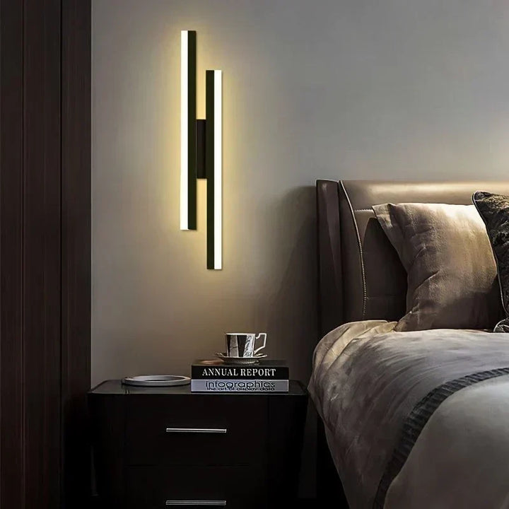Moderne LED Væglampe: Sort/Guld Akryl Rum Dekoration Lys