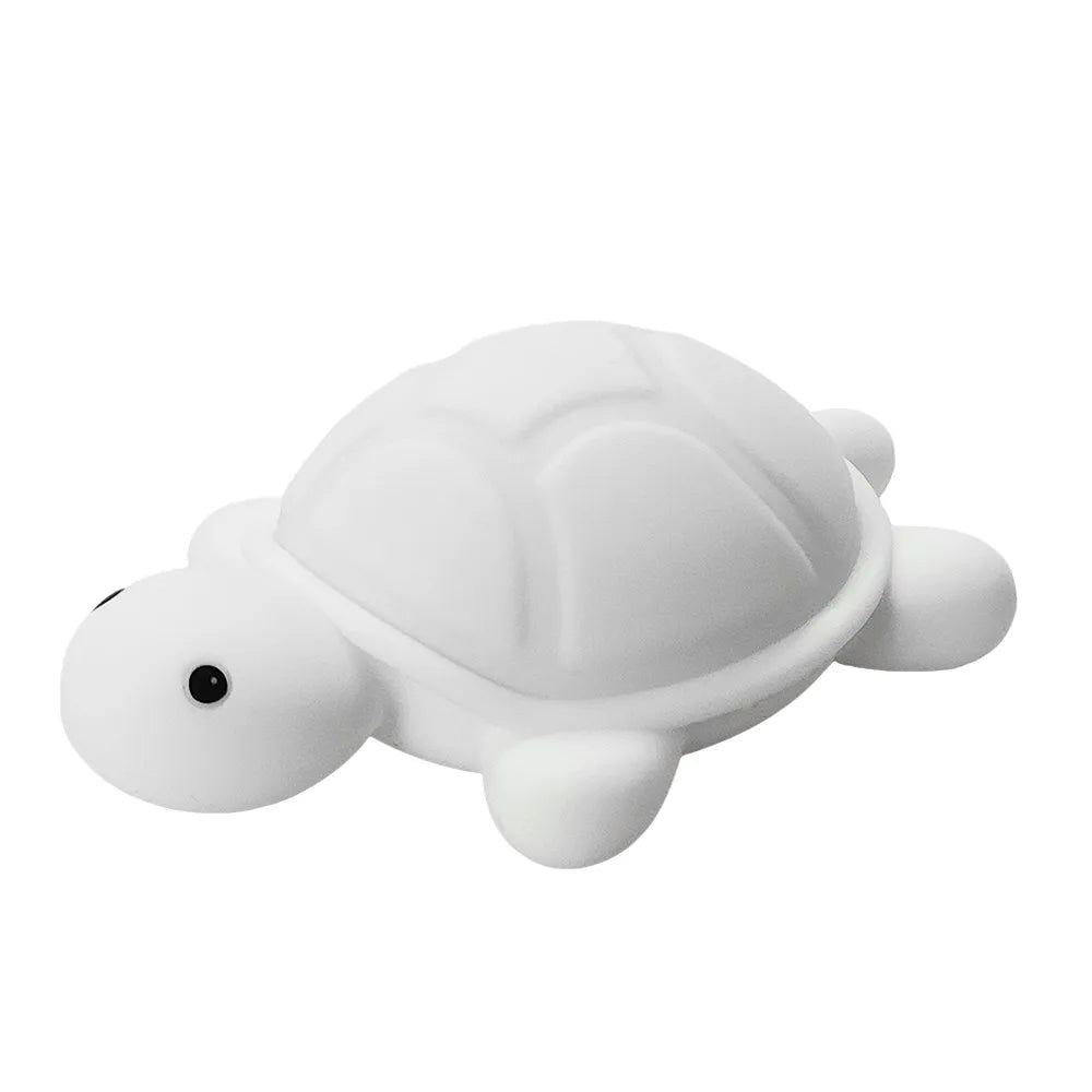 ShellGlow LED Natlampe | Søde Skildpadde | Blødt Silikone | Farveskift &amp; Varmt Lys | USB-C Genopladelig | 10,2 × 15,8 × 6,1 cm
