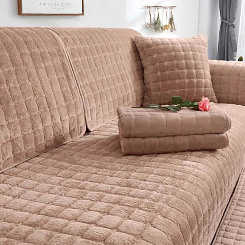 Hyggeligt Blødt Tykt Plys Non-Slip Sofadække