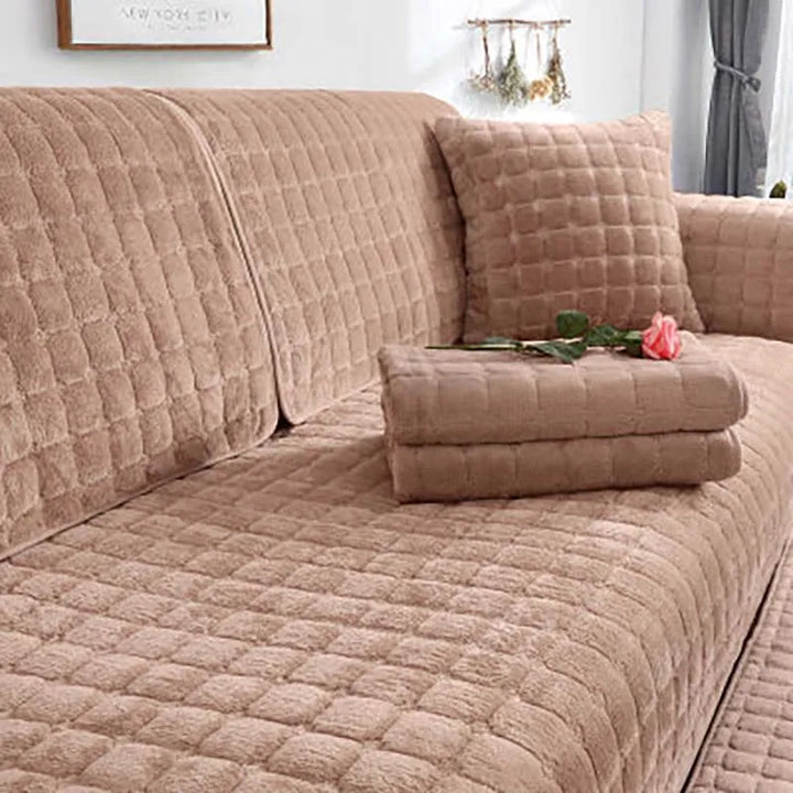 Hyggeligt Blødt Tykt Plys Non-Slip Sofadække