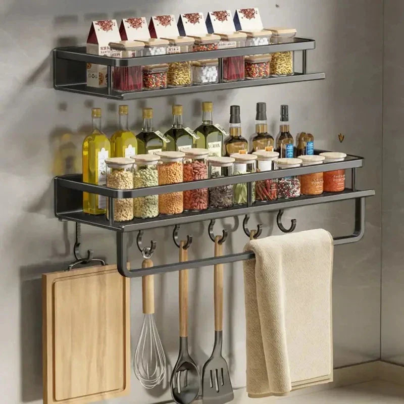 KitchenStyle – Elegant Væghylde til et Organiseret Køkken